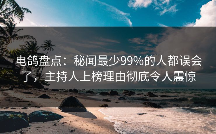 电鸽盘点：秘闻最少99%的人都误会了，主持人上榜理由彻底令人震惊